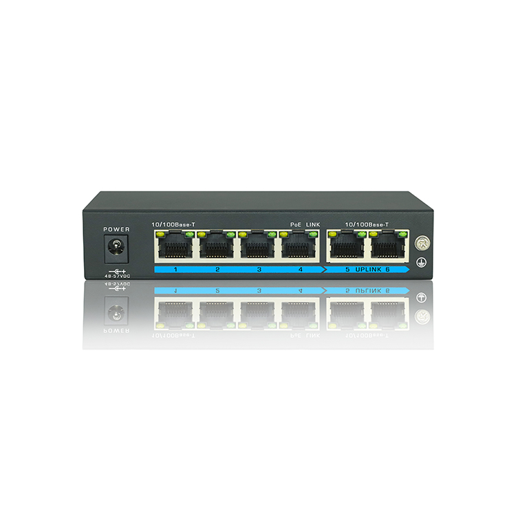 4 POE 2 Uplink Unmanage POE Switch Desktop VLAN