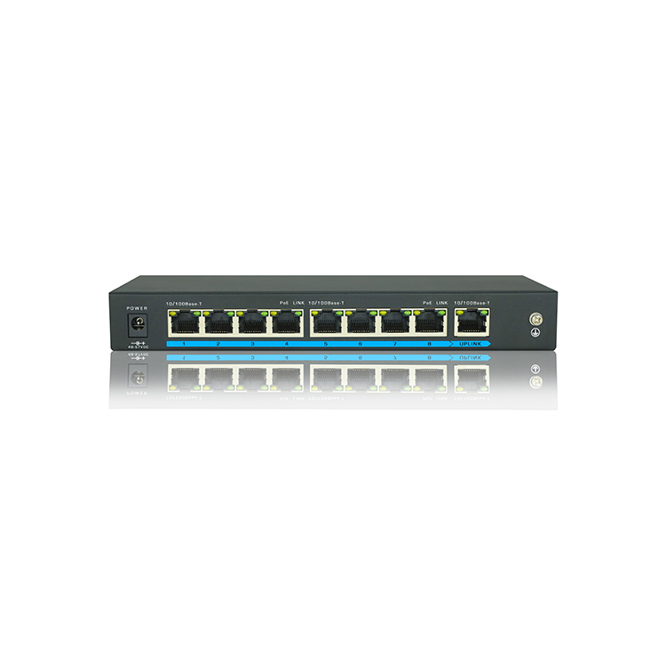 8 Ports POE Ethernet Switch 100Mbps CE