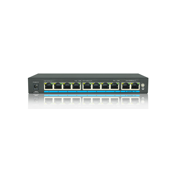 10 Ports POE Ethernet Switch 100Mbps 120W