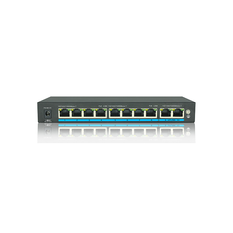 2 Uplink 120W 8 ports POE Ethernet switch