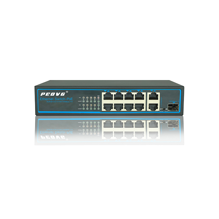 120W 8 ports POE switch 1G 2 Uplink 1SFP